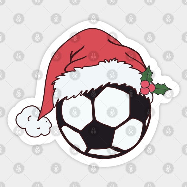 Soccer Ball with Christmas Hat Sticker by Pop Cult Store